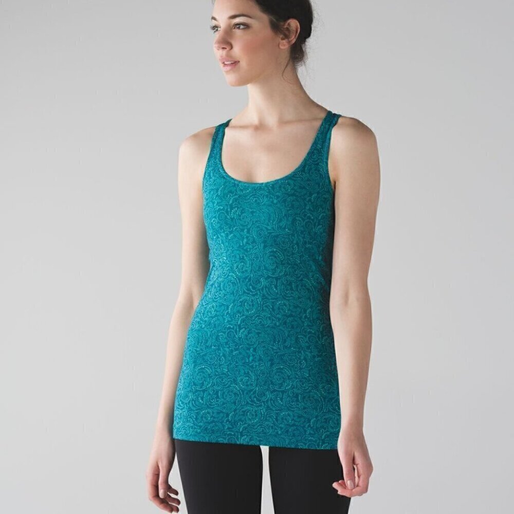 Lululemon Cool Racerback Foli Manifesto Bali Breeze Tofino Teal | 4 - Picture 2 of 8